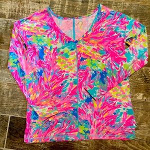 Lilly Pulitzer Long Sleeve Luxletic V-neck top